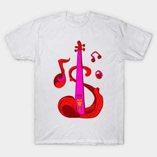 Pink and Red String Violin T-Shirt